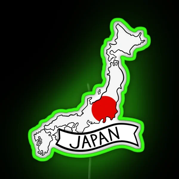 Japan Flag Map Led RGB Neon Sign