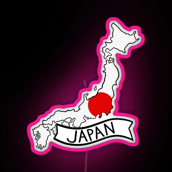 Japan Flag Map Led RGB Neon Sign