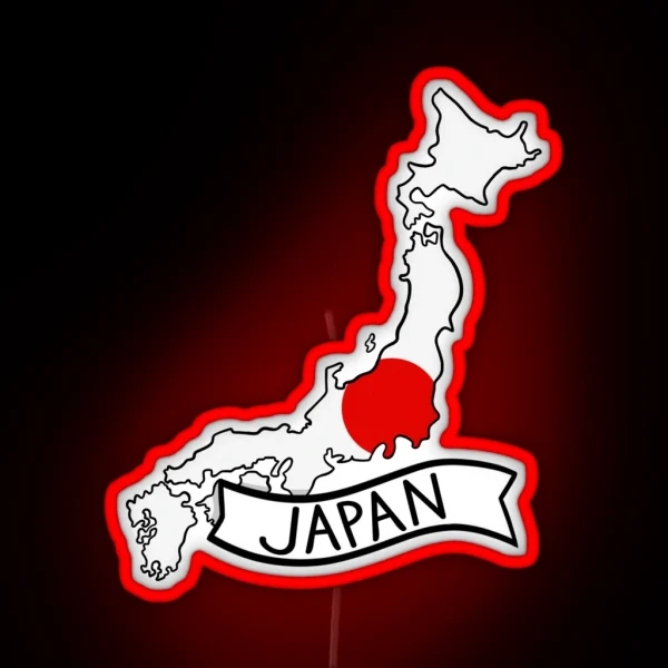 Japan Flag Map Led RGB Neon Sign