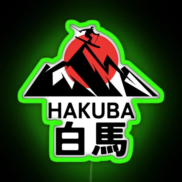 Japan Ski Hakuba Japanese Kanji RGB Neon Sign