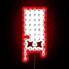 Bright Kanji Neon Sign Featuring Black Katakana Alphabet in RGB
