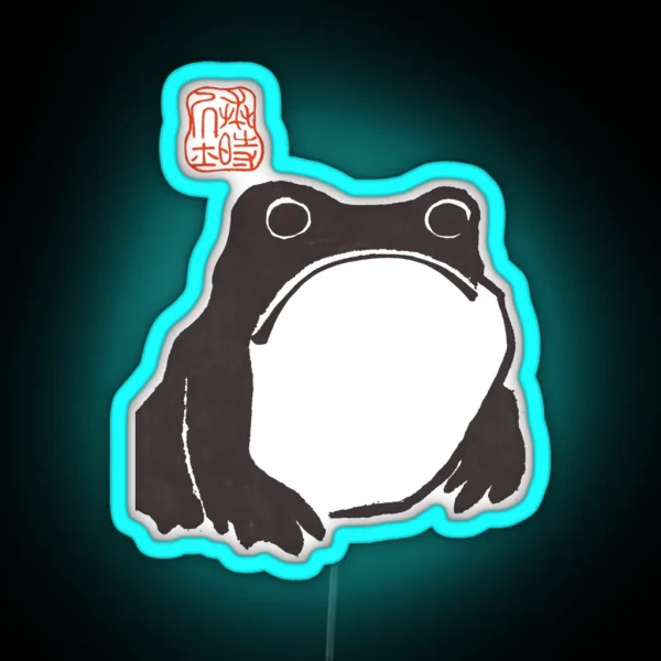 Japanese Art Frog Poster RGB Neon Sign