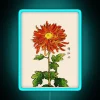 Japanese Inspired Chrysanthemum Orange and Gold Neon Sign Decoration Artwork