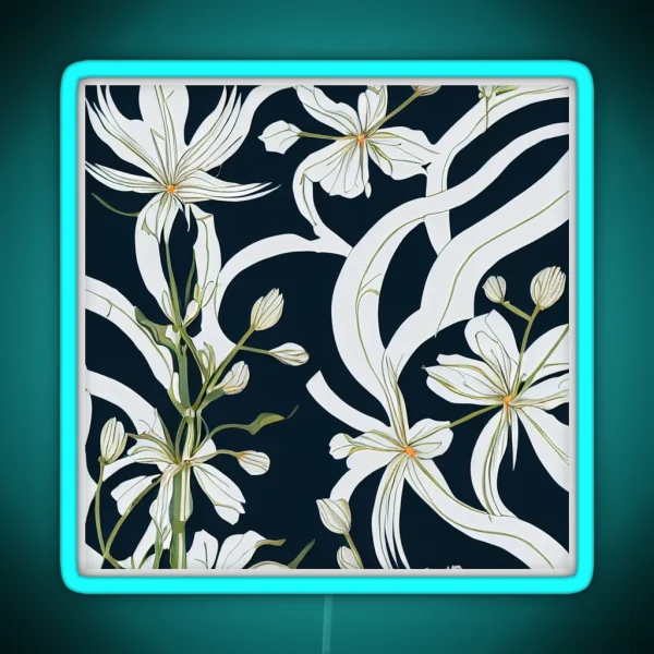 Japanese Flower Art RGB Neon Sign