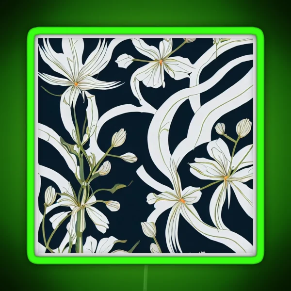 Japanese Flower Art RGB Neon Sign