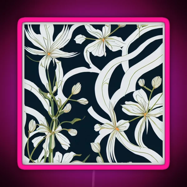 Japanese Flower Art RGB Neon Sign