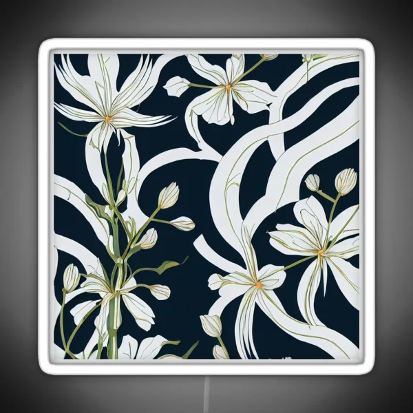 Japanese Flower Art RGB Neon Sign