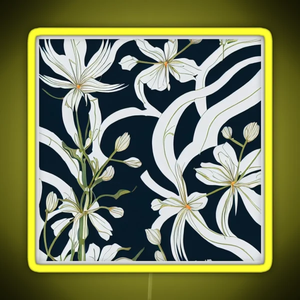 Japanese Flower Art RGB Neon Sign