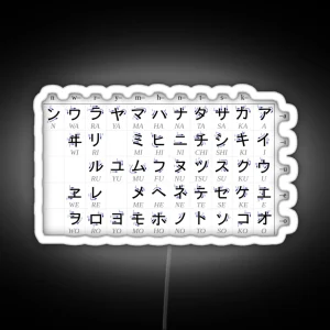 Japanese Katakana Chart RGB Neon Sign