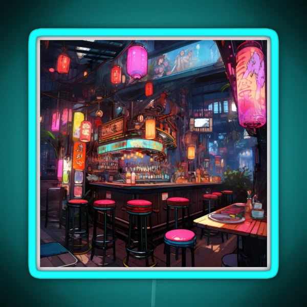 Japanese Neon Lit Nightlife Bar RGB Neon Sign