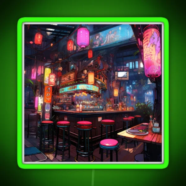 Japanese Neon Lit Nightlife Bar RGB Neon Sign