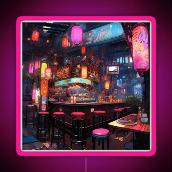 Japanese Neon Lit Nightlife Bar RGB Neon Sign
