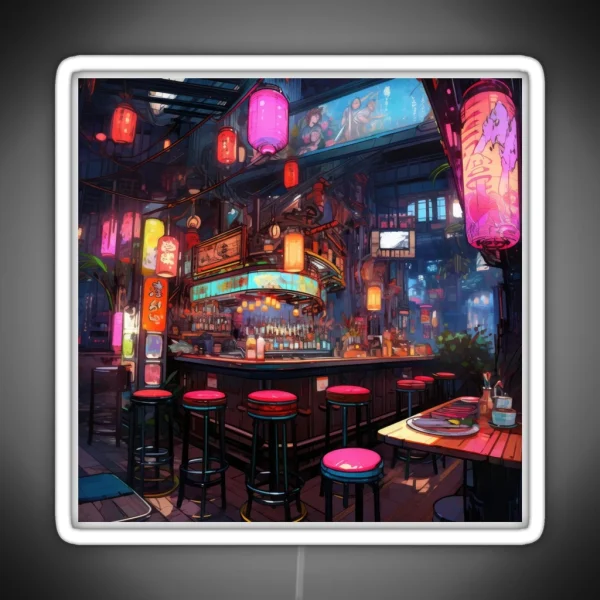 Japanese Neon Lit Nightlife Bar RGB Neon Sign