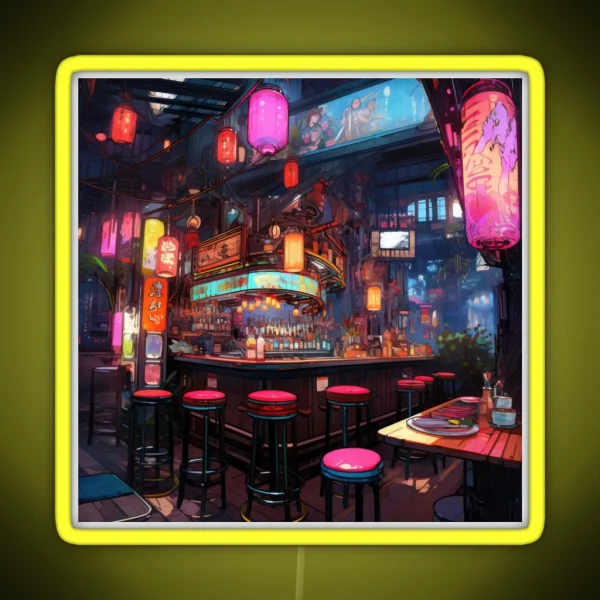 Japanese Neon Lit Nightlife Bar RGB Neon Sign