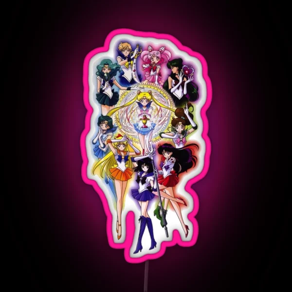 Japanese Sailor Anime Moon Retro Men Women Tee Led Led RGB Neon Sign