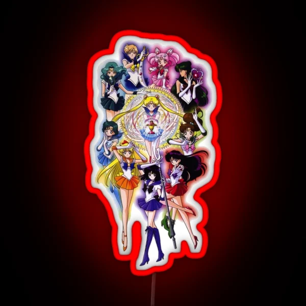 Japanese Sailor Anime Moon Retro Men Women Tee Led Led RGB Neon Sign
