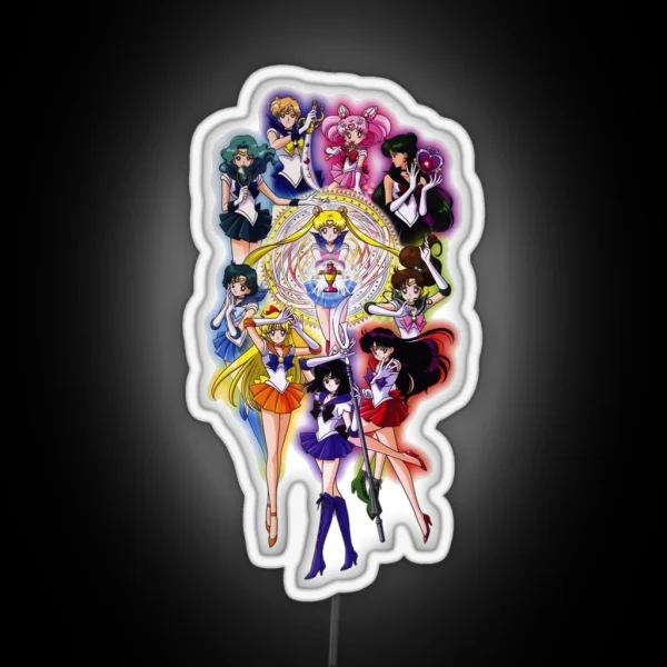 Japanese Sailor Anime Moon Retro Men Women Tee Led Led RGB Neon Sign
