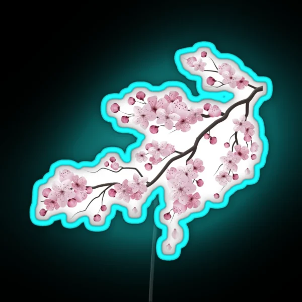 Japanese Sakura Graphic Vintage Cherry Blossom Sakura RGB Neon Sign