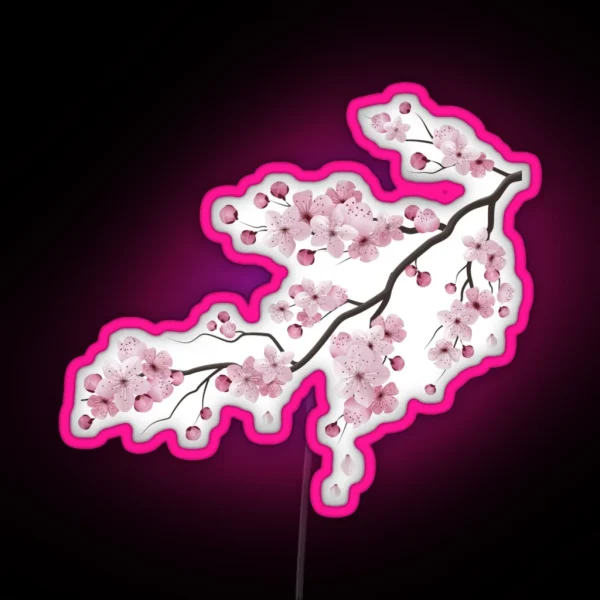 Japanese Sakura Graphic Vintage Cherry Blossom Sakura RGB Neon Sign