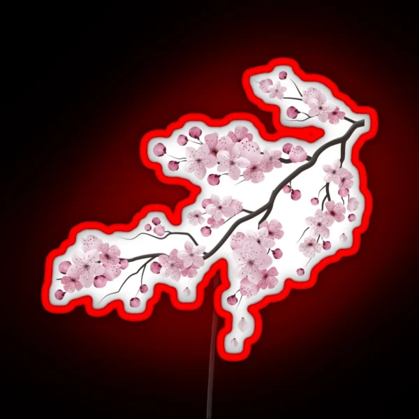Japanese Sakura Graphic Vintage Cherry Blossom Sakura RGB Neon Sign