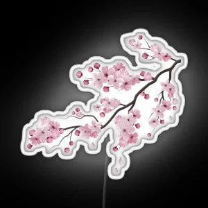 Japanese Sakura Graphic Vintage Cherry Blossom Sakura Tree RGB Neon Sign