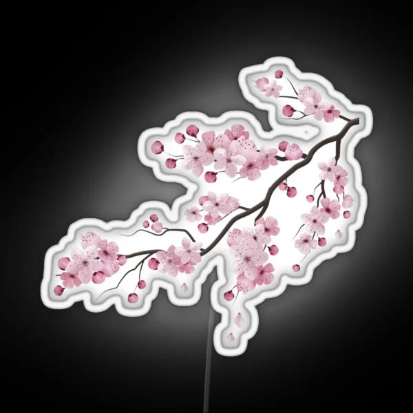 Japanese Sakura Graphic Vintage Cherry Blossom Sakura RGB Neon Sign