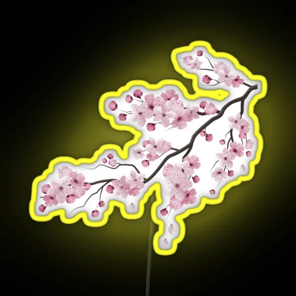 Japanese Sakura Graphic Vintage Cherry Blossom Sakura RGB Neon Sign