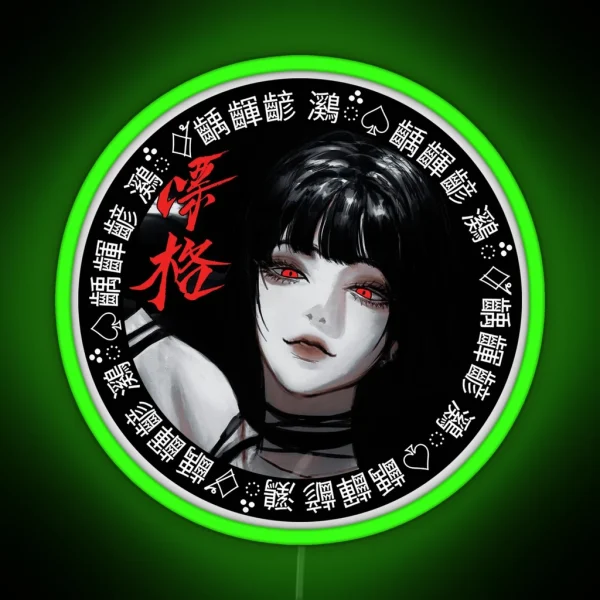 Japanese Vaporwave Urban Cool Anime Style Girl RGB Neon Sign