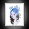 Vibrant Japanese water lily mermaid LED neon sign with colorful RGB lighting.