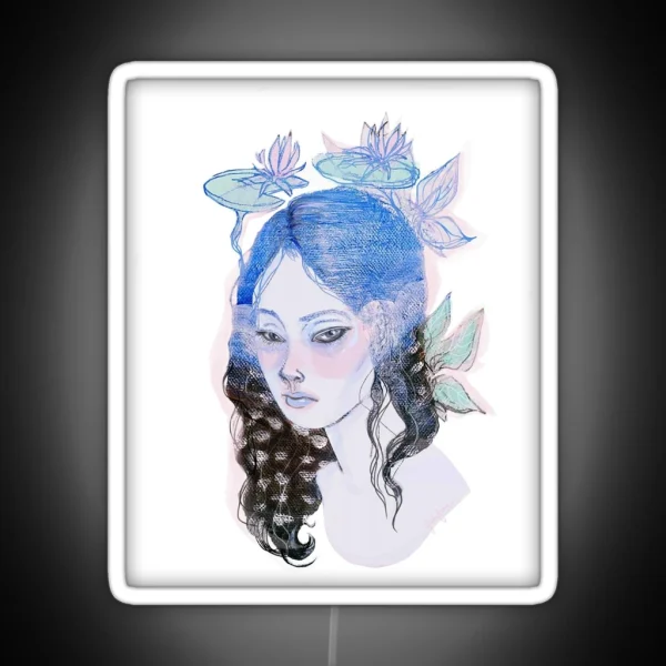 Japanese Waterlily Mermaid RGB Neon Sign