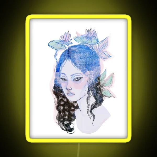 Japanese Waterlily Mermaid RGB Neon Sign