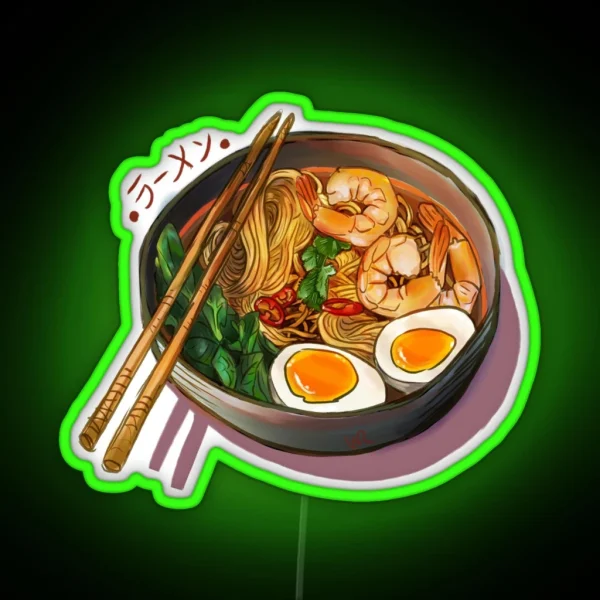 Japanses Ramen Noodles Bowl RGB Neon Sign