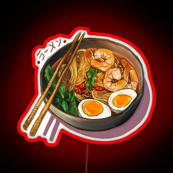Japanses Ramen Noodles Bowl RGB Neon Sign