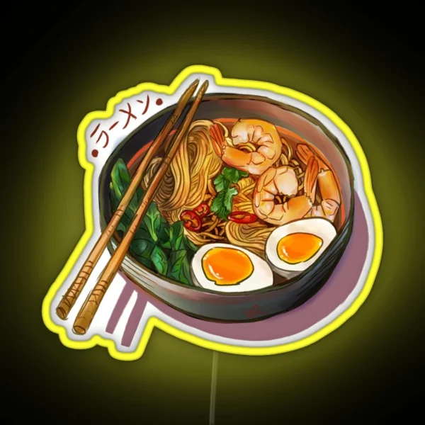 Japanses Ramen Noodles Bowl RGB Neon Sign