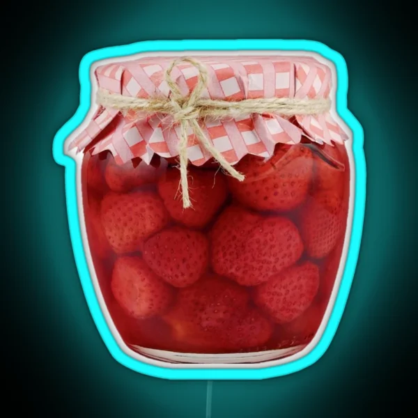 Jar Of Strawberry Preserves RGB Neon Sign