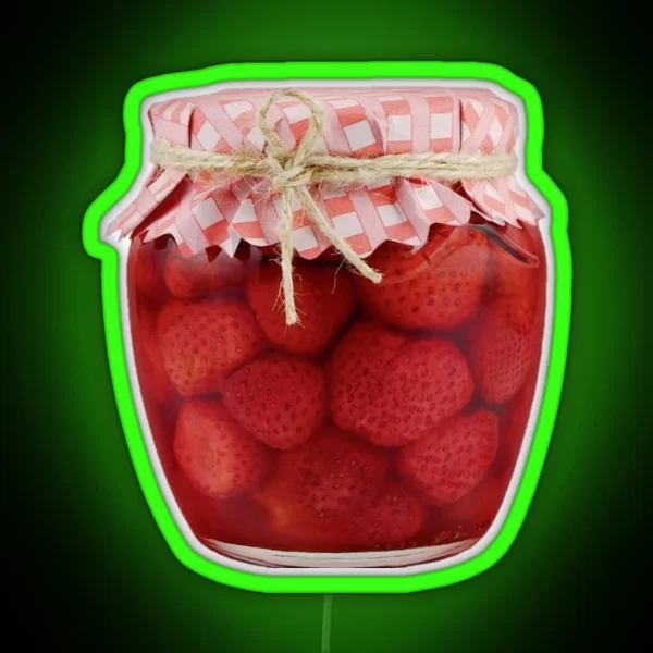 Jar Of Strawberry Preserves RGB Neon Sign