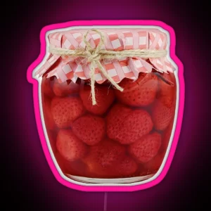 Jar Of Strawberry Preserves RGB Neon Sign