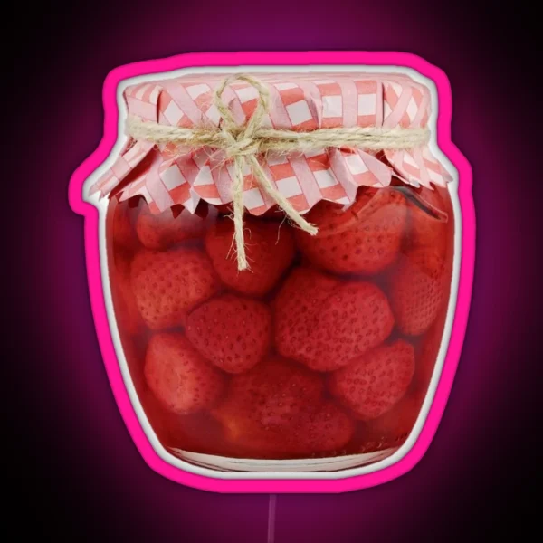 Jar Of Strawberry Preserves RGB Neon Sign
