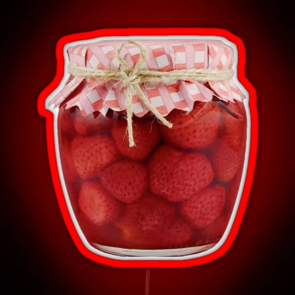 Jar Of Strawberry Preserves RGB Neon Sign