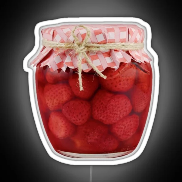 Jar Of Strawberry Preserves RGB Neon Sign