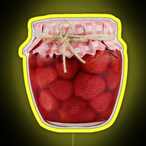 Jar Of Strawberry Preserves RGB Neon Sign