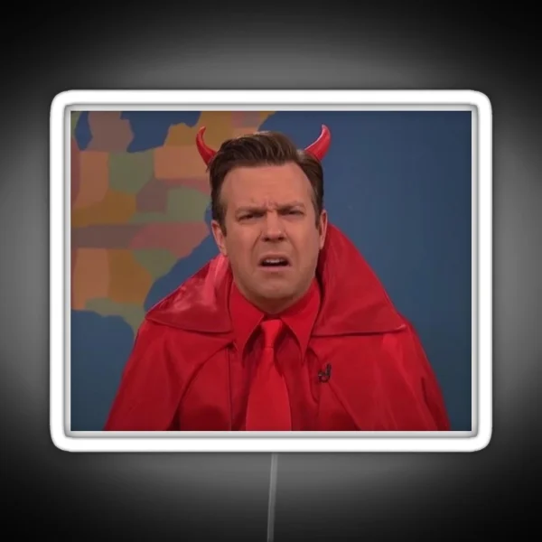 Jason Sudeikis Devil Disgusted Face RGB Neon Sign