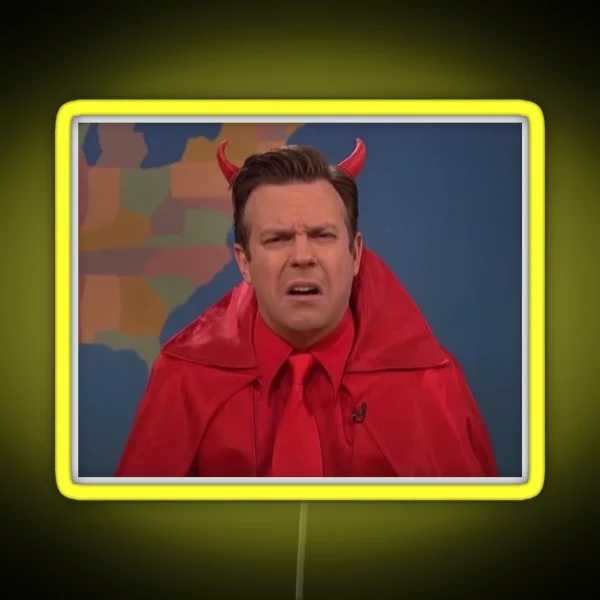 Jason Sudeikis Devil Disgusted Face RGB Neon Sign