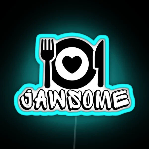 Jawsome Love Unique Foodie Artwork For Kitchen And RGB Neon Sign