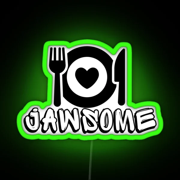 Jawsome Love Unique Foodie Artwork For Kitchen And RGB Neon Sign