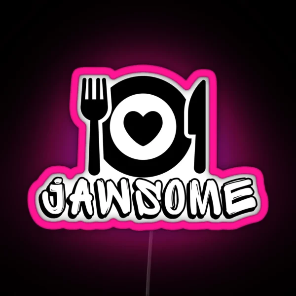 Jawsome Love Unique Foodie Artwork For Kitchen And RGB Neon Sign
