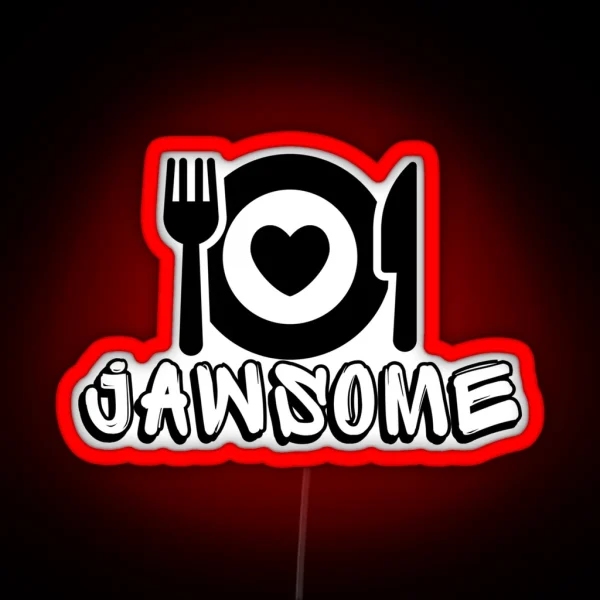 Jawsome Love Unique Foodie Artwork For Kitchen And RGB Neon Sign
