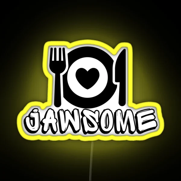 Jawsome Love Unique Foodie Artwork For Kitchen And RGB Neon Sign