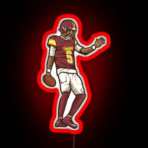 Jayden Daniels Touchdown Celebration Cartoon RGB Neon Sign