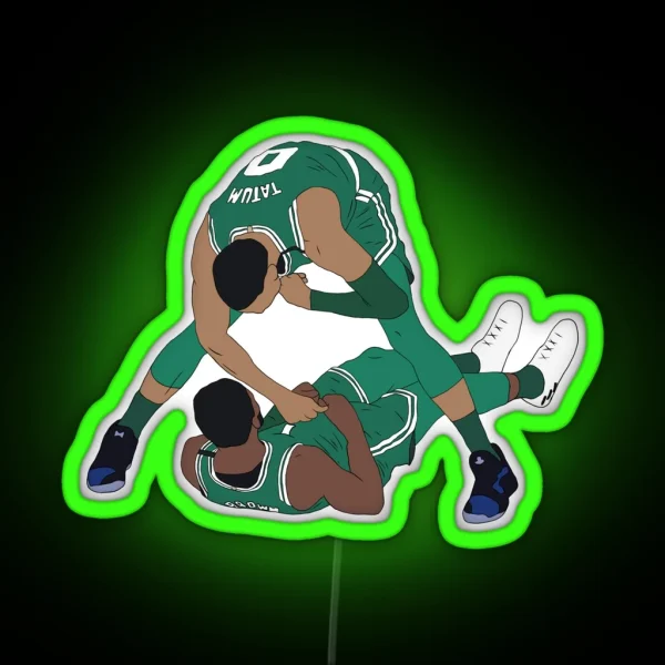Jaylen Brown And Jayson Tatum Celebration RGB Neon Sign